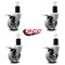 Service Caster 4'' Semi Steel Swivel 3/4'' Expanding Stem Caster Set Total Lock Brake, 4PK SCC-EXTTL20S414-SSS-34-4 - alternate 4